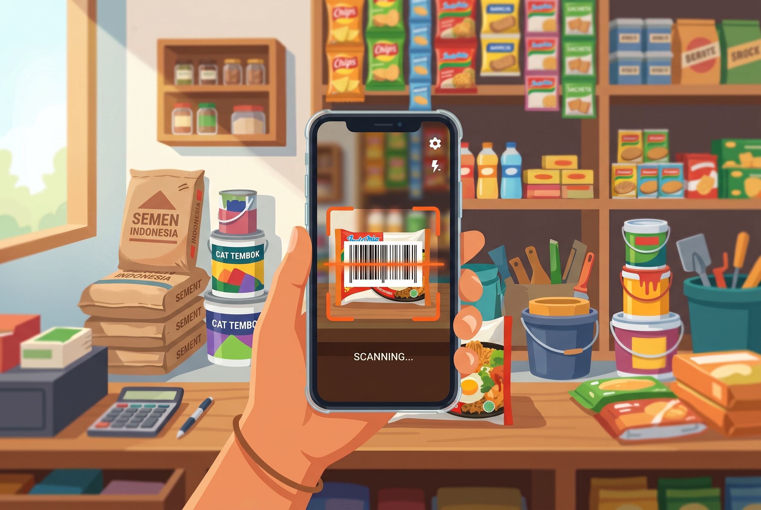 POS Mobile-First dengan Scan Barcode Kamera